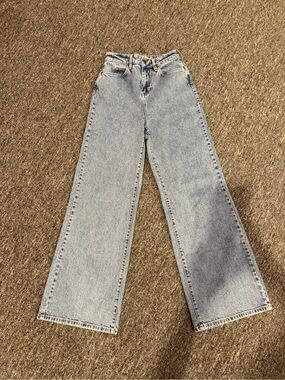 Ted Baker London Wide Leg Jeans Size 25 Light Wash High Rise Denim